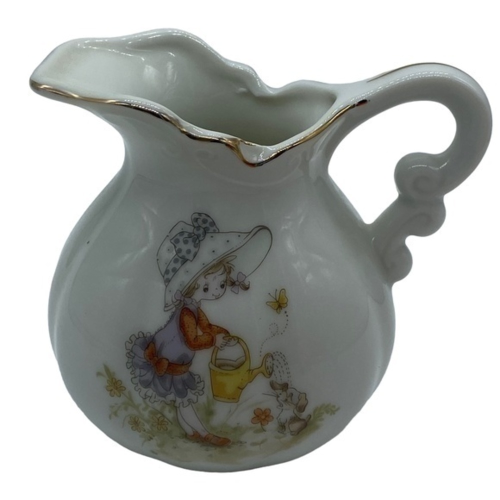 Vintage Holly Hobbie Porcelain Pitcher Creamer Made in Japan